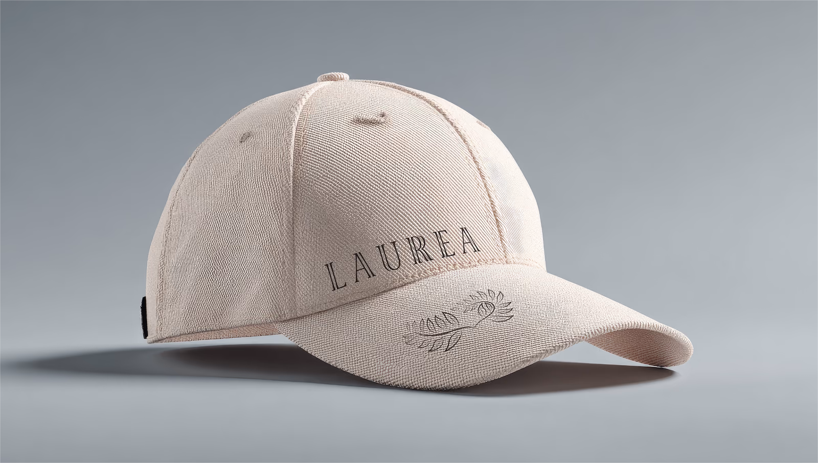 Casquette beige brodée Laurea