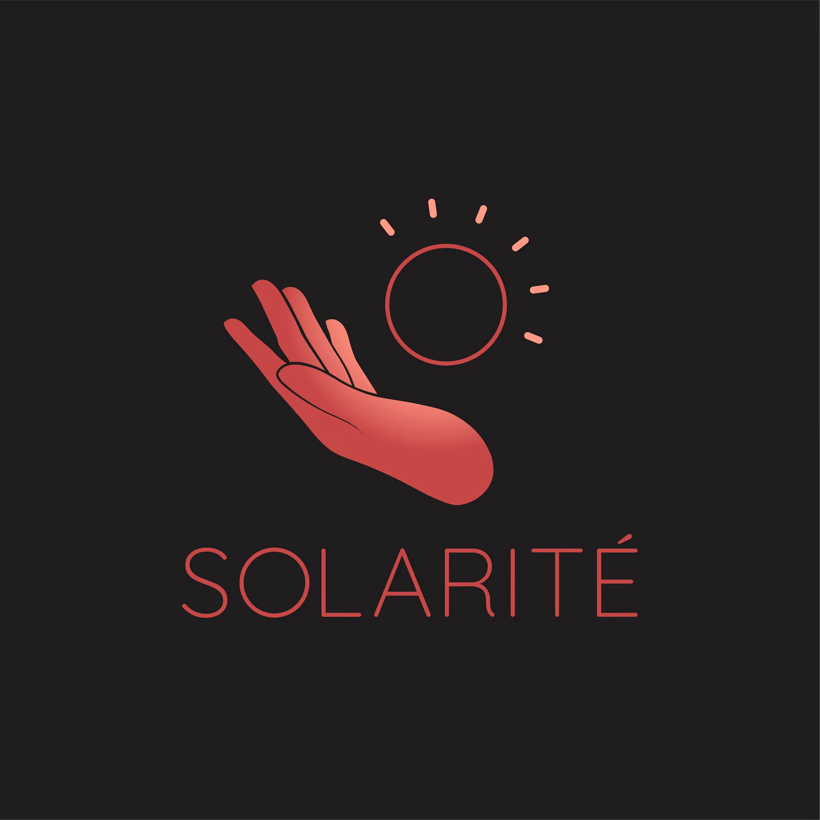 Logo Solarité Rouge sur fond sombre