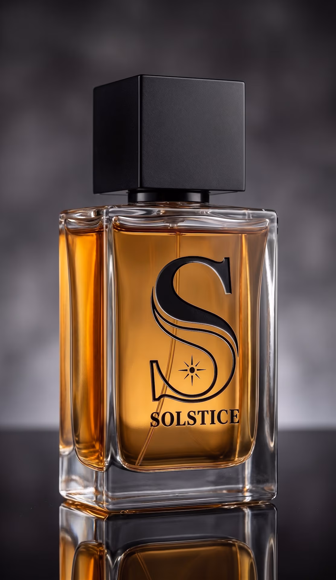 Flacon Solstice sur fond sombre